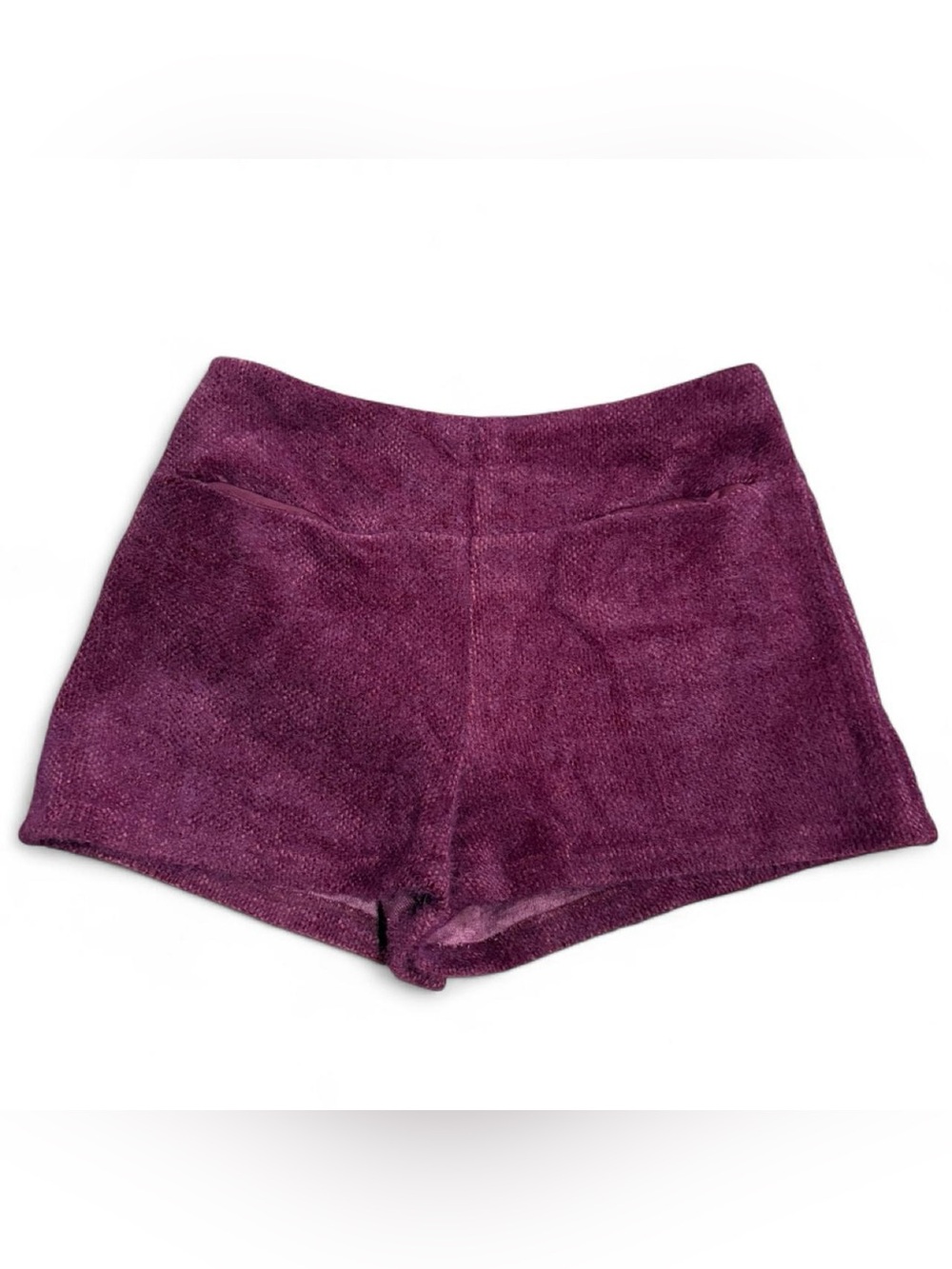 Cider High-Waist Plush Shorts in Deep Plum